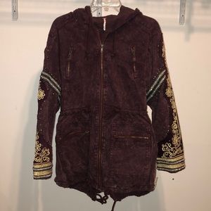 Free People embroidered military parka